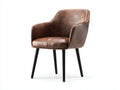 Essstuhl mit Armlehnen 60x58x82 cm - Cognacbraun und Schwarz - gepolsterte Lederoptik f¨¹r Esszimmer