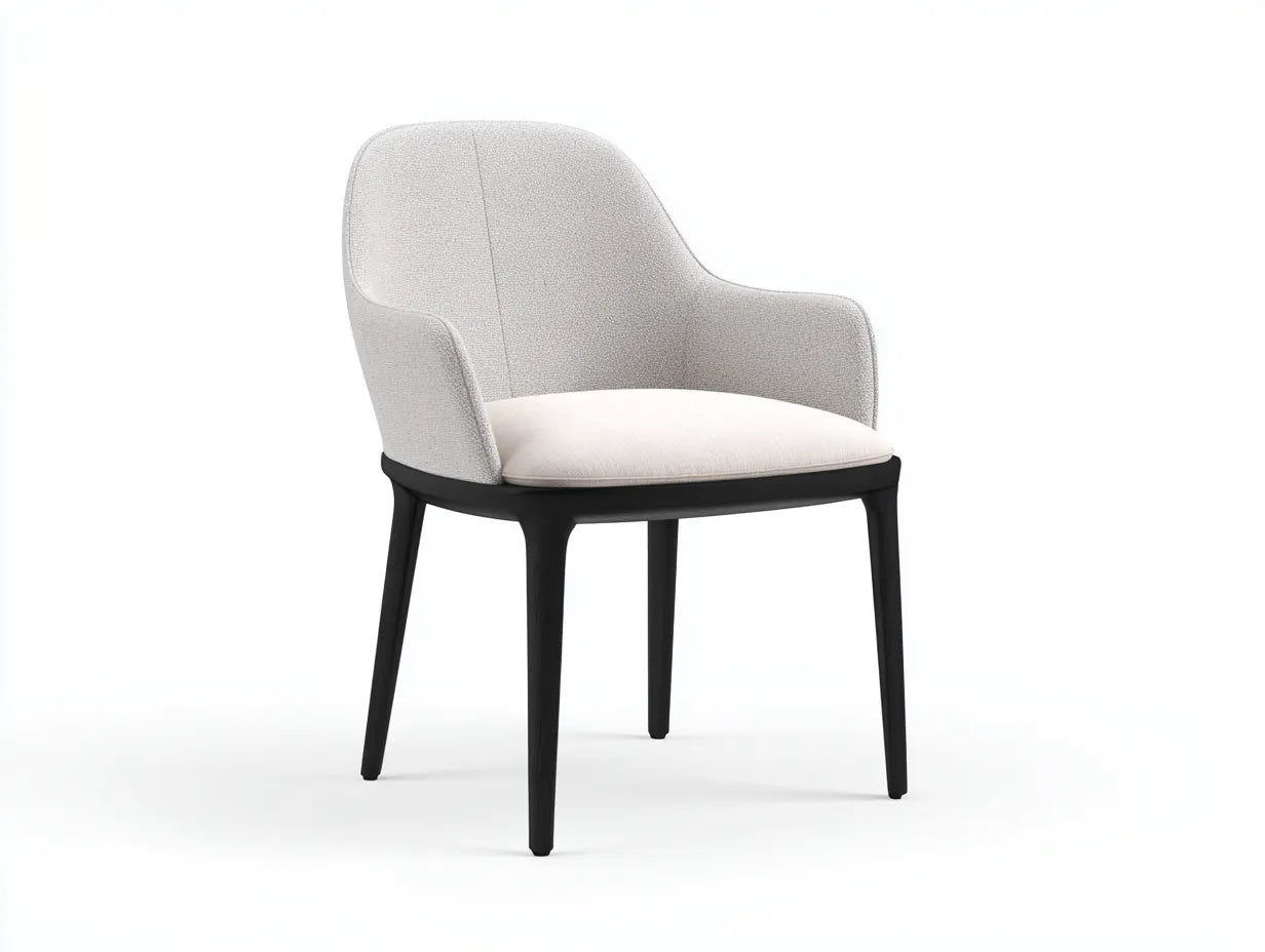 Essstuhl mit rundem Stoffr¨¹cken 60x59x80 cm - Grau und Schwarz - weiche Sitzschale f¨¹r Esszimmer