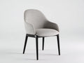 Essstuhl mit Stoffpolster 61x58x82 cm - Hellgrau und Schwarz - umschlie?ende Armlehne f¨¹r Esszimmer