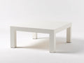 Quadratischer Couchtisch 90 x 90 x 40 cm - lackierter Holzwerkstoff in Reinwei? - geradliniges Vierfu?design f¨¹r das Wohnzimmer