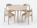 Tisch- und Stuhl-Set 110 x 110 x 75 cm - Holz in Naturhell - runder Esstisch mit 4 geformten Holzst¨¹hlen f¨¹r das Esszimmer