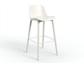 Barhocker aus Kunststoff 46x48x104 cm - Wei? - geschwungene Sitzschale und Fu?strebe f¨¹r Au?enbereich