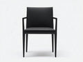 Essstuhl mit schwarzem Bezug 58x57x84 cm - Schwarz - gerader Holzrahmen mit Armlehnen f¨¹r Esszimmer
