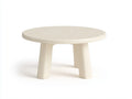 Runder Couchtisch 85 x 85 x 42 cm - lackierter Holzwerkstoff in Cremewei? - drei breite Formbeine f¨¹r kompakte Wohnzimmer