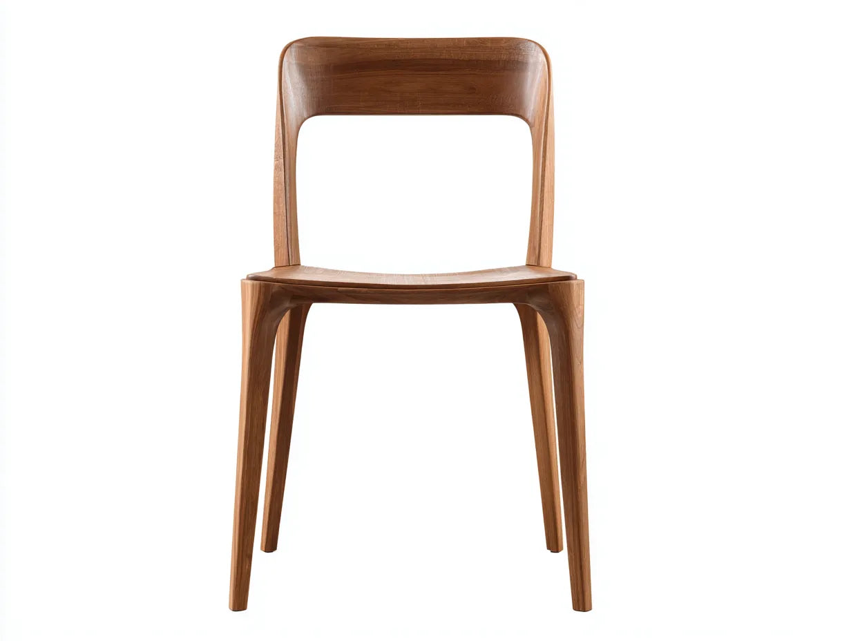Essstuhl aus Walnussholz 48x52x82 cm - Walnussbraun - offener R¨¹cken f¨¹r Esszimmer