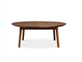 Ovaler Couchtisch 110 x 65 x 40 cm - Holzwerkstoff in Dunkelbraun - abgeschr?gte Tischkante und vier ausgestellte Beine
