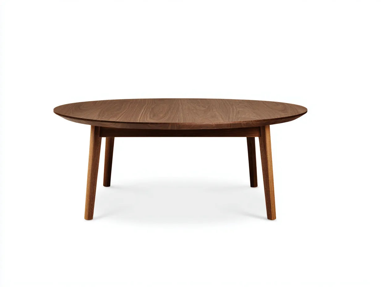 Ovaler Couchtisch 110 x 65 x 40 cm - Holzwerkstoff in Dunkelbraun - abgeschr?gte Tischkante und vier ausgestellte Beine