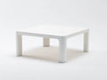 Quadratischer Couchtisch 90 x 90 x 38 cm - lackierter Holzwerkstoff in Wei? - vier breite Beine und abgerundete Ecken
