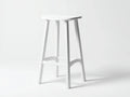 Barhocker rund aus Kunststoff 41x41x75 cm - Wei? - schlichte Sitzfl?che und stabile Fu?streben f¨¹r Au?enbereich