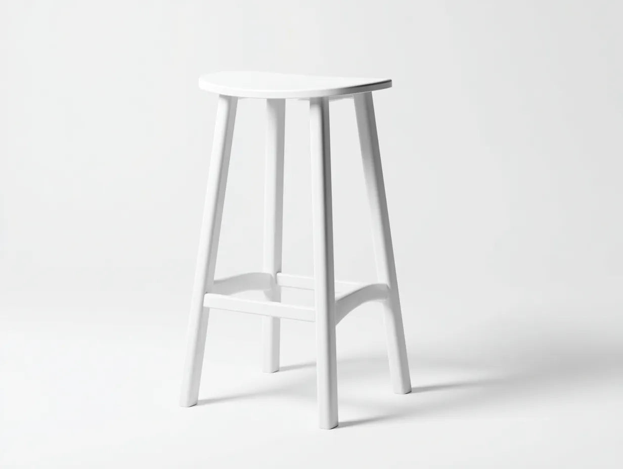 Barhocker rund aus Kunststoff 41x41x75 cm - Wei? - schlichte Sitzfl?che und stabile Fu?streben f¨¹r Au?enbereich