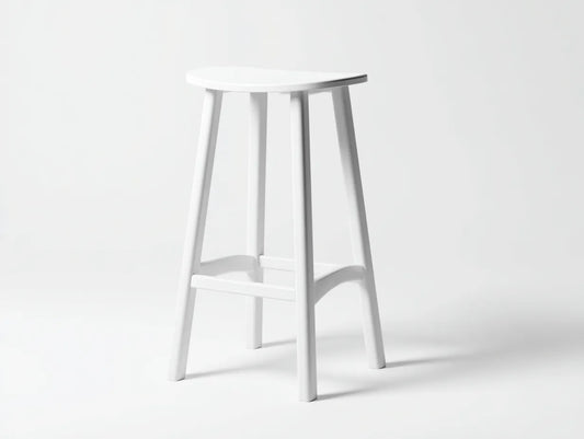 Barhocker rund aus Kunststoff 41x41x75 cm - Wei? - schlichte Sitzfl?che und stabile Fu?streben f¨¹r Au?enbereich