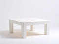 Kompakter Couchtisch 80 x 80 x 38 cm - lackierter Holzwerkstoff in Wei? - quadratische Form mit breiten Beinen f¨¹r das Wohnzimmer