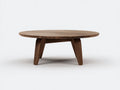 Runder Couchtisch 100 x 100 x 36 cm - Holzwerkstoff in Walnussbraun - breite Tischplatte mit gekreuztem Vierfu?gestell