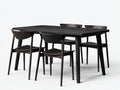 Tisch- und Stuhl-Set 160 x 85 x 76 cm - Holz in Schwarzbraun - rechteckiger Esstisch mit 4 Holzst¨¹hlen im klaren nordischen Stil