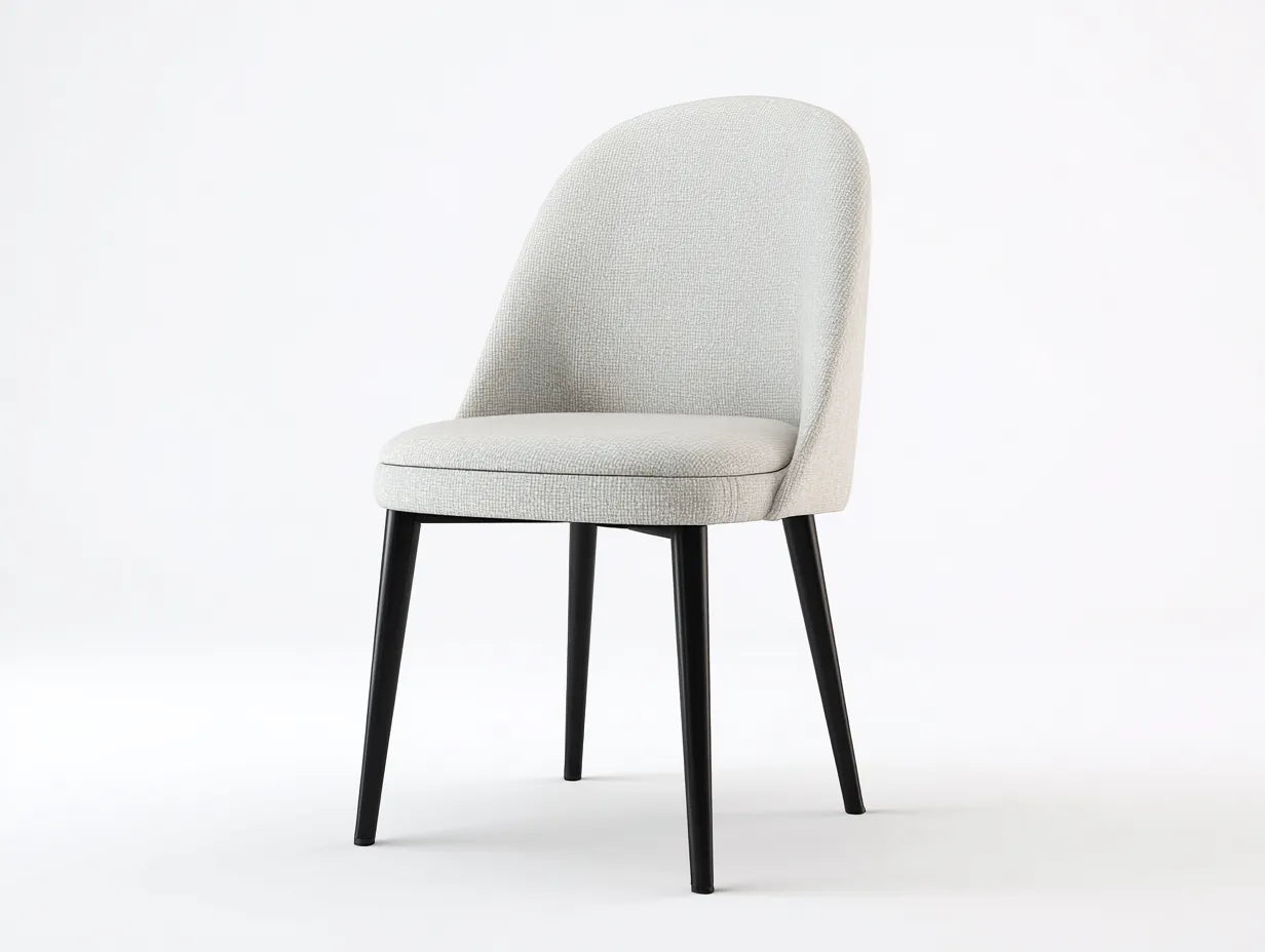 Essstuhl mit Stoffpolster 50x56x84 cm - Beige und Schwarz - gebogene Lehne f¨¹r Esszimmer